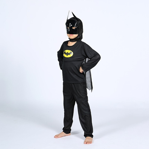 Disfraz Batman Para Niños Mascara Con Capa Remera Pantalon