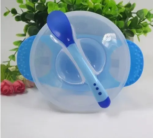 Plato De Bebé Con Ventosa De Acero Inoxidable - Compartimentos, Incluye Cuchara, Seguro Y Duradero