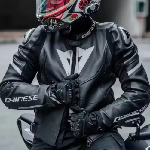 Jaqueta Para Motocicleta Cinza Couro Dainese Avro 4 An