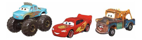 Cars Disney Pixar Set 3 Carros Rayo Mcqueen Mater E Ivy 1:55