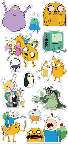 Hora De Aventura Stickers X6 Planchas | Vinilo Resistente