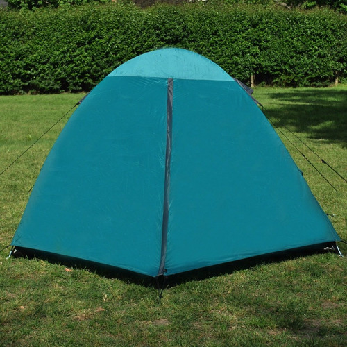 Carpa Iglú Para 4 Personas Reforzada + Sobretecho + Abside Color Verde/gris