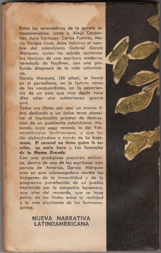 La Hojarasca - G.g. Marquez - Arca 1ra.edición 1965 (ltc) (Usado)