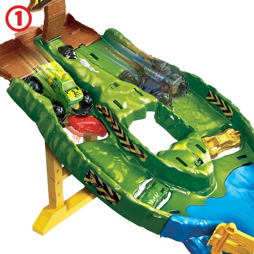 Imagen 4 de 6 de Hot Wheels Monster Trucks Pista Desafio Extremo De Titanes