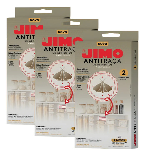 3 Jimo Antitraça Protege Alimentos Bichos Traças Insetos