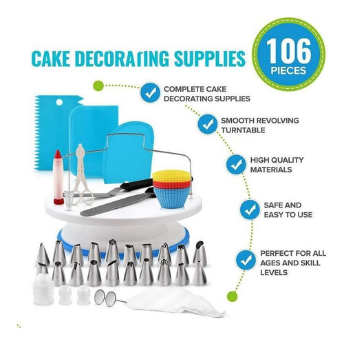 106 Unids/set Tortas Giratorias Equipo De Decoración De Tor