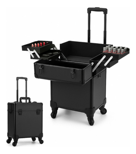 Maleta De Maquiagem Com Rodinhas 52cm Profissional