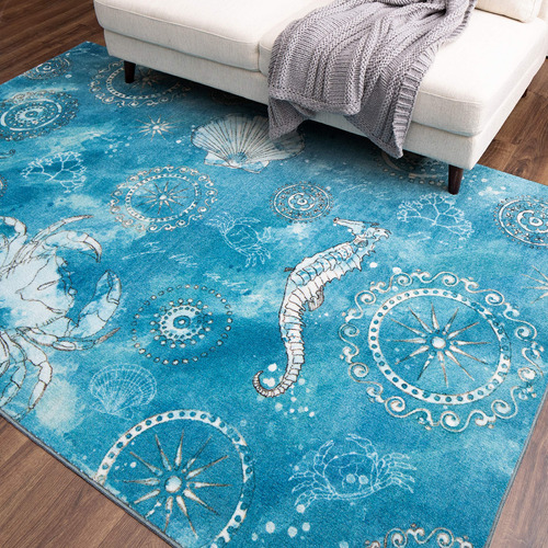 Mohawk Home Coastal Splash - Alfombra Acutica De 8 X 10 Pies