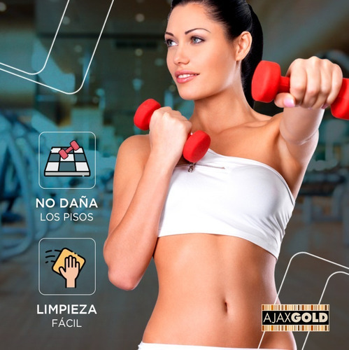 Imagen 6 de 7 de Mancuerna Pesa Goma Recubierta 4 Kg Gym Fitness Funcional