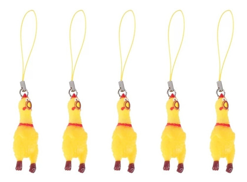 1pz Colguije Llavero Squishy Mini Pollo Chillón 