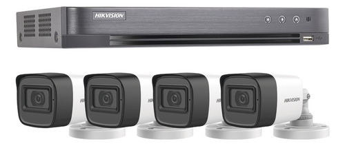 Kit Videovigilancia Dvr 4ch + 4 Cam Bala 5mp Microfono