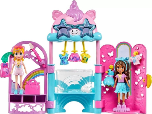 Polly Pocket Estudio De Estilo Glamoroso 19 Piezas