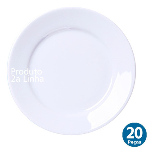 20 Pratos Branco Sobremesa Restaurante Porcelana 2a Linha
