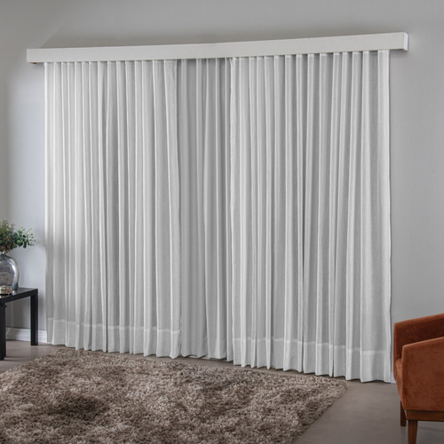 Cortina Blackout Com Linho 4.00x2.10 Trilho Suíço Max Duplo