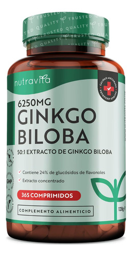 Ginkgo Biloba Con Vitamina B5 Apoyo Memoria Concentracion
