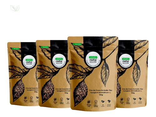 Kit 4 Pct Chá Cravo Da Índia Flor Syzygium Aromaticum L 100g