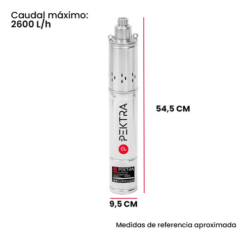 Imagen 2 de 10 de Bomba Sumergible 30 Mts 1 Hp Agua Limpia Pozo Pektra Acero
