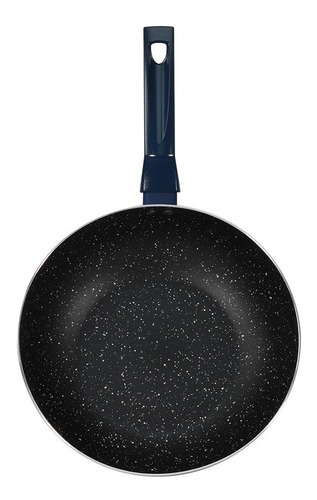 Imagen 1 de 9 de Wok 28 Cm. Antiadherente Granito Navy Ilko
