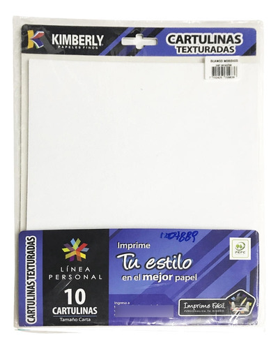 Cartulinas Texturadas Tamaño Carta 10 Unidades Kimberly