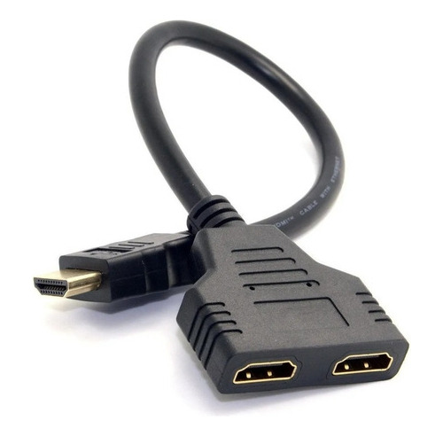 Cable adaptador HDMI de 1 HDMI macho a 2 HDMI hembras Handa HDMI 1X2 negro de 20cm