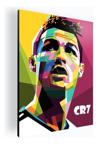 Cuadro Moderno Mural Poster Cristiano Ronaldo 42x60 Mdf Color N/a Armazón N/a