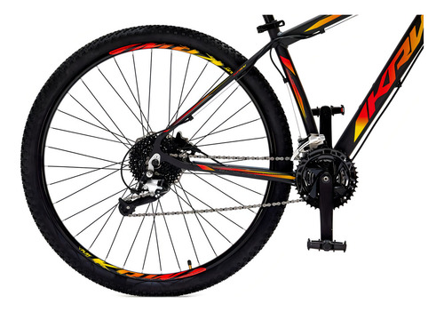 Bicicleta Aro 29 Krw Alumínio 24vel Hidráulico Suspensão S2 Cor Preto/amarelo E Vermelho