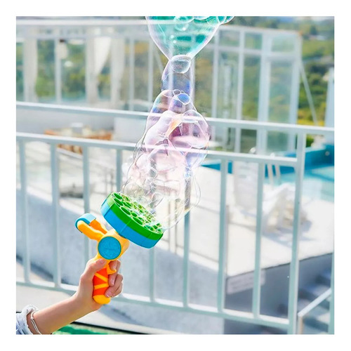Burbujero Pistola De Burbujas Bubble Machine 20cm Color Azul