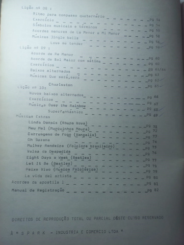 Livro Vera Lúcia Magnoli Curso De Órgão Eletrônico 1 Parte (Usado)