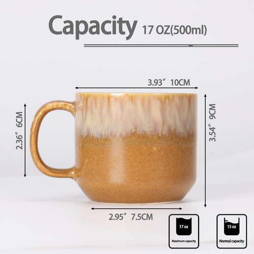 Juego De 3 Tazas De Café De Cerámica Esmaltada