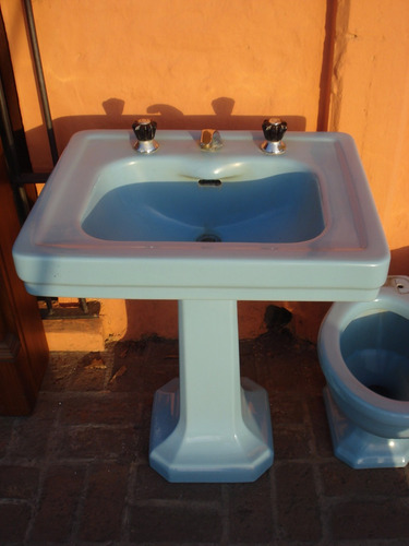 Antiguo Juego Standard Lavatorio Inodoro Bidet. Art 4510