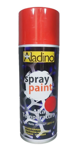 Pintura Spray Alta Temperatura  Rojo 400cc Aladino