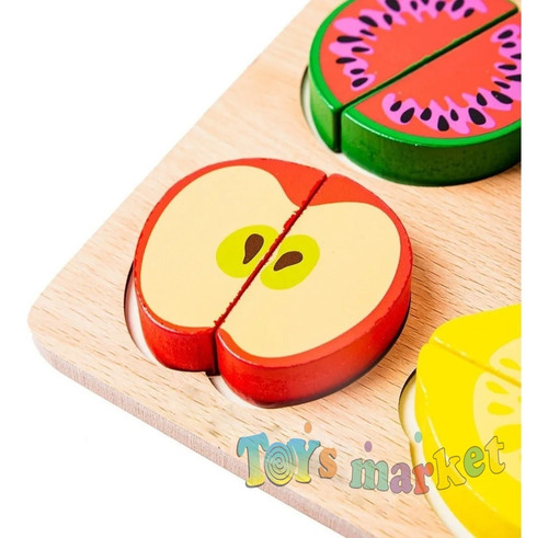Frutas De Madera Imantadas Para Cortar Montessori Didáctico