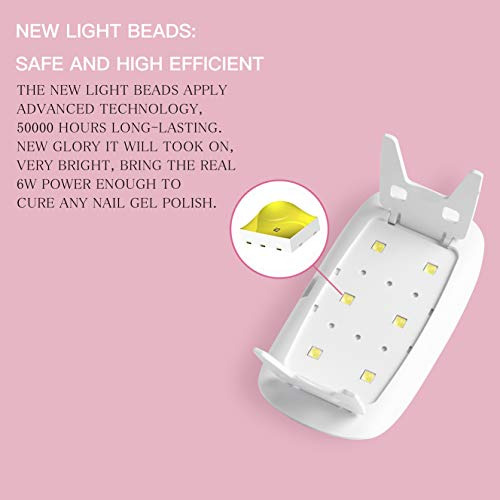 Lampara Uv Led Para Aplicacion De Uñas De Gel Portatil Mini Blanco