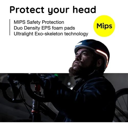 Nutcase, Vio - Casco De Bicicleta Con Luces Led Y Protección