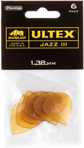 Set Uñetas Ultex Jazz Iii 1.38 Plypk X6 Dunlop 427p1.38