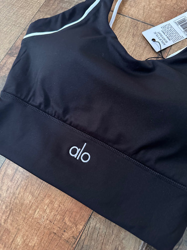 Top Deportivo Alo Original Dama Negro Liso Mediano