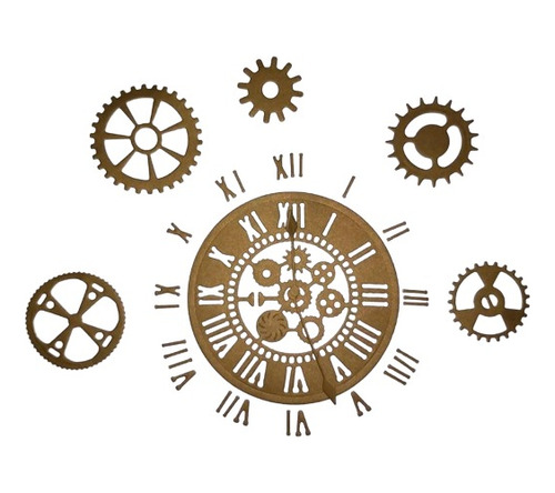 Troquel Reloj Antiguo Con Engranajes Scrapbook 