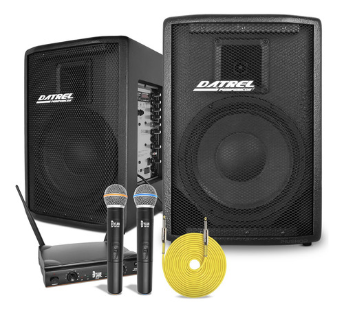 Kit Caixa De Som Ativa Passiva 10 400 W Microfone Brinde P10