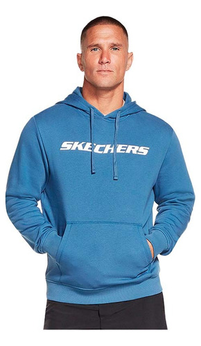 Hoodie Skecher Color Azul Para Caballero