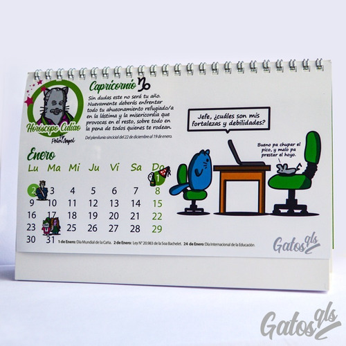 Imagen 3 de 5 de Calendario 2023 Gatos Qls + Separador De Pág. Pilar Sórdida