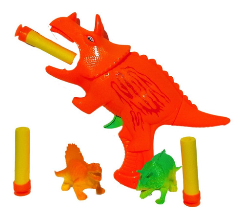 Pistola Juguetes Niños Tiro Al Blanco Dinosaurio + 2 Figuras