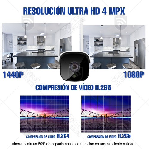 Imagen 4 de 10 de 2 Camaras Wifi Ip Ultra Hd 4 Mpx Exterior Video Seguridad