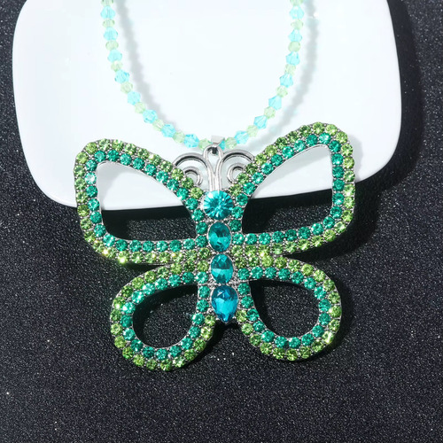 Sjx Collar Mariposa Grande Cristal Como Si Tuviera 30