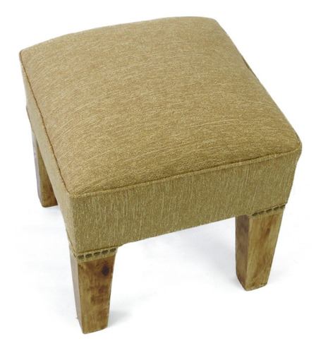 Imagen 1 de 10 de Banqueta Puff Cubo Chenille Lola Importado Roble Fábrica