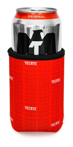 Porta Latas Tecate Textura Repetición De Palabra Con Resalte