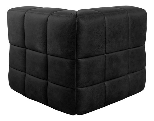 Sofá Guldi Popup Com 2 Módulos Canto E Central Corino Pre... Cor Preto