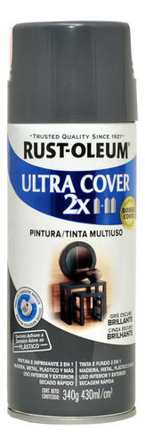 Pintura Aerosol Ultra Cover Colores 430 Ml 340 g  Rust Oleum Color Gris Oscuro Brillante