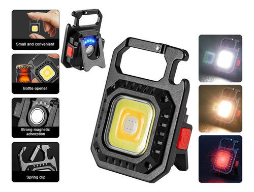 1 Luz De Bolsillo Cob Portátil Cobs Llavero Linternas Mini