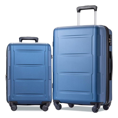 Merax Expanable Spinner Wheel 2 Piece Luggage Set Abs Maleta