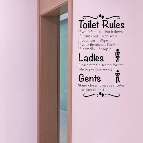 Pegatinas De Pared P Toilet Rules, Divertidas Pegatinas De P